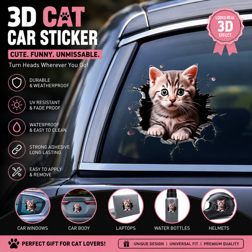 Peek-A-Boo Cat™ 3D Car Window Sticker